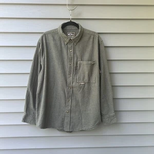 Drake Flannel Shirt Button Up Brown Plaid Twill Men's Size L - Picture 1 of 18