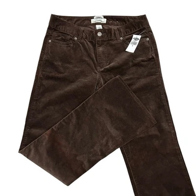 Vintage Old Navy Stretch Pants Womens 6 Brown Suede 33" Inseam New with Tags - Image 1 of 4