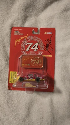 Campeones de carreras, campeón de Nascar 1995 Johnny Bension con autógrafo real Foto 1 de 3