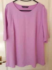 DUNNES Ladies Loose Fit Rose Pink Relaxed Top Round Neck Sleeves Size M UNWORN - Picture 1 of 6