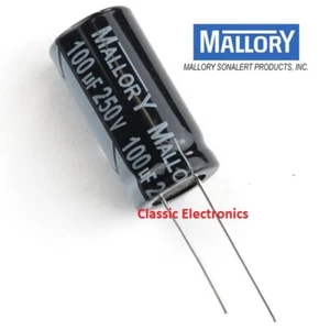Mallory 100uF 250V Electrolytic Capacitor Radial Leads SK Series USA Seller - Picture 1 of 9