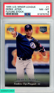 1995 UPPER DECK MINOR LEAGUE DEREK JETER #1 FUTURE STOCK YANKEES HOF PSA 8 NM-MT