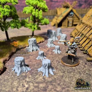 Tree Stumps Scenery Terrain 28mm - 32mm D&D PATHFINDER FANTASY WARGAMING SCATTER - Picture 1 of 3