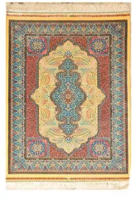 Crafters and Weavers 100% Silk Oriental Rugs 3' 2" x 5' - Picture 1 of 3