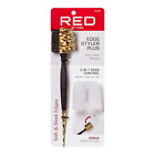 Red by  Professional 3 in 1 Edge Brush. Comb. Rat-Tail Brush with Case