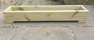 Coloured long Wooden Decking Planter/Window Box/Trough/Garden/Herb/Flower  - Picture 1 of 34