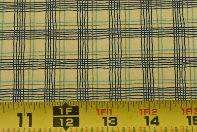 By 1/2 Yd, Navy Gold Turquoise & Yellow Plaid, Moda, Gervais, "Crazy Eight",V420 - Image 1 of 4
