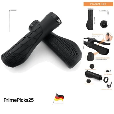 Ergonomische Fahrradgriffe Gummi Schwarz 22 mm für MTB Rennrad E-Bike - Bild 1 von 4