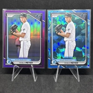 2024 Bowman Draft Noble Meyer Lot (2) Chrome Prospect Purple #/250 & Sapphire - Picture 1 of 5