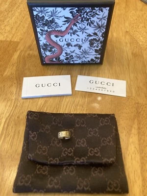 二手正品古驰 18 公斤金色图标开花单耳扣  — 第 1/4 张图片