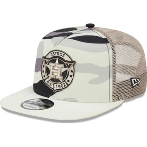 Houston Astros New Era Chrome Camo A-Frame 9FIFTY Trucker Snapback Hat Cap MLB - Picture 1 of 8