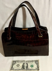 Vintage Brown Bellestone Alligator Handbag Purse With Straps Excellent condition - Picture 1 of 21