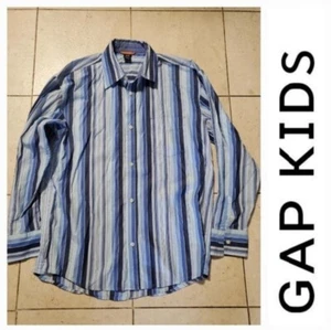GAP Kids Shirt XXL 14 - 16 Button Down Blue Striped Long Sleeve A732 - Picture 1 of 4
