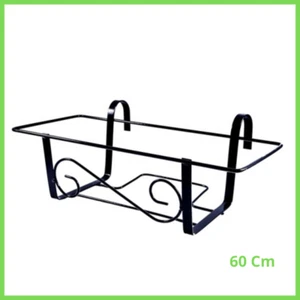 Fioriera balconiera portavaso rettangolare da balcone per ringhiera 60 cm ferro - Foto 1 di 1