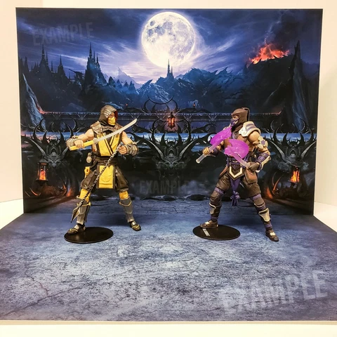 Backdrop Diorama for Mortal Kombat Action Figures "The Pit" Cover