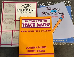 Math Teacher 3 Book Lot: You Have to Teach Math?, Math & Literature, K-8 lessons - Picture 1 of 15
