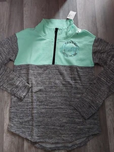 NWT Justice Girls Qtr. Zip Hoops Sweatshirt Colorblock Basketball Size 14 (11) - Picture 1 of 2