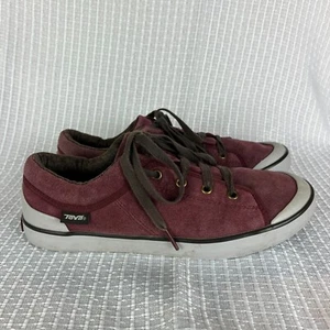 Teva Freewheel Sneakers Womens 10 Purple Suede Leather Lace Up Casual Skater - Picture 1 of 15