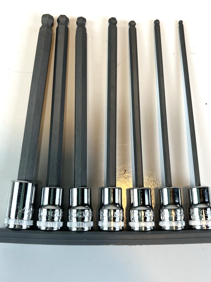 Husky Metric Long Ball End Hex Bit Socket Set 3/8 Inch Drive Lot of 7 - Image 1 of 4