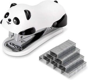 Mini Cute Panda Desktop Stapler, Office Stapler, 12 Sheet Capacity, Staple Remov - Picture 1 of 5
