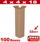 100 4x4x18 Cardboard Mailing Packing Shipping Box 200# /32 ECT Corrugated Carton