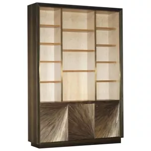 RRP €52,355 MUSEUM QUALITY MADE IN FRANCE JALLU MASSIVE STRAW MARQUETRY BOOKCASE - Picture 1 of 24