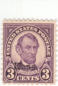 Scott #661 - 3 cent Violet - Lincoln - Mint Hinged - Picture 1 of 2