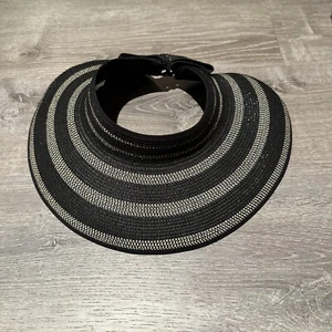 Magid Hats Floppy Packable Sun Hat Visor Black Tan Striped - Picture 1 of 5