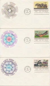 #1387-90 Natural History set of 4 Geometric unknown cachet First Day covers - Picture 1 of 2