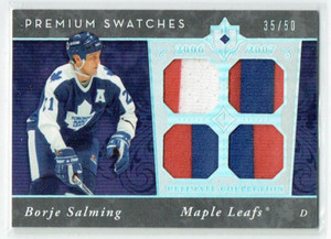06-07 UD Upper Deck Ultimate Premium Swatches  Borje Salming  /50  Quad Jerseys