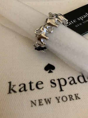 Nuevo con etiquetas Anillo Kate Spade PRECIOUS ELEPHANT Plateado Latón Circonita cúbica Cristales 6 Foto 1 de 4
