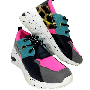 Top Moda Healy Damen Leopard Plateau Keilabsatz Turnschuhe - Größe 8,5 - Bild 1 von 7