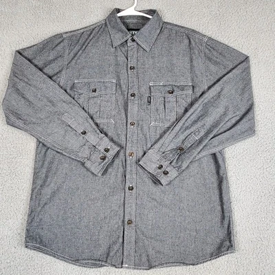 Key Shirt Men’s Medium Black Chambray Long Sleeve Button Up Workwear Outdoors - Image 1 of 4