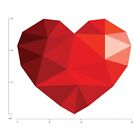 Rotes geometrisches Herz Liebe Wandtattoo WS-46279