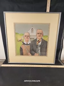 Custom American Gothic Artwork Country Club Gothic Bleistift/Papier Golf Deko - Bild 1 von 6