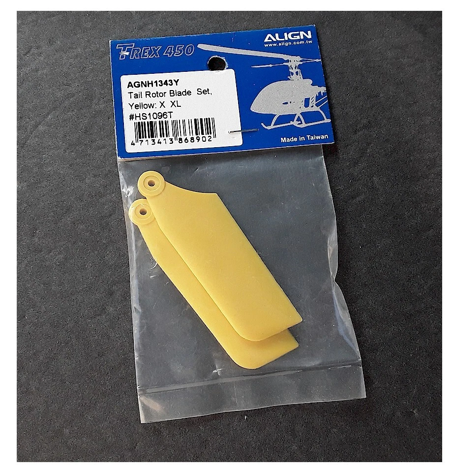 RC Helicopter Align T-rex 450 Tail Rotor Blade Set Yellow AGNH1343Y HS1096T X XL - Image 1 of 1