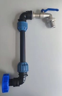 IBC Schwanenhals 1" Auslaufhahn für Regenwassertank Wasserfass #3010 - Bild 1 von 4