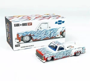 Kaido House 1:64 Chevrolet Silverado Dually on Fire V2 W/ Flames KHMG157-2C - Picture 1 of 5