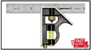 6 In. Pocket Combination Square with Stainless Steel Blade and Bubble Level - Picture 1 of 2