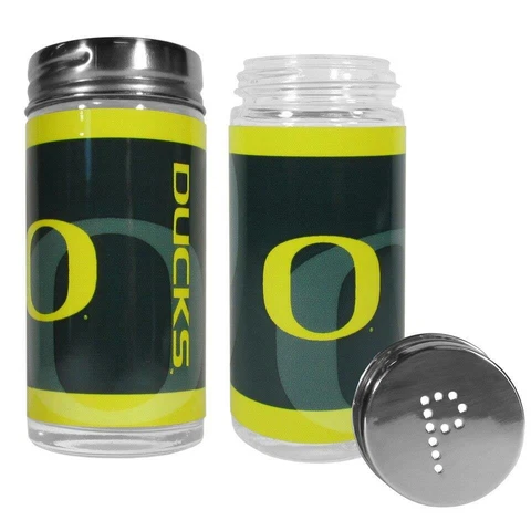 Oregon Ducks Glass Salt and Pepper Shakers [NEW] NCAA Cook Tailgate Kitchen Cover