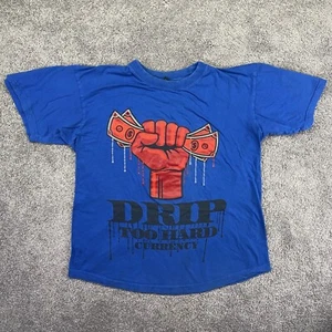 Camisa helada para hombre azul mediano manga corta goteo a moneda dura - Imagen 1 de 10