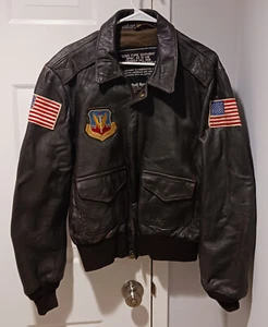 USAF Air Combat Command Leather Jacket - Picture 1 of 9