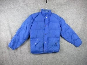 Vintage Roffe Skiwear Jacket Men's Small Blue Puffer Down Coat Quilted Made USA - Picture 1 of 15
