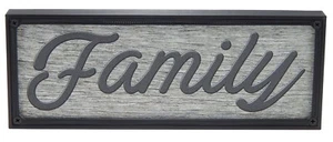 Letrero familiar palabra arte hogar cocina decoración colgante de pared escritura cursiva tipografía - Imagen 1 de 6