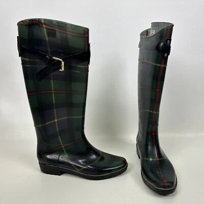 Botas de lluvia Lauren Ralph Lauren para mujer 7 B Rossalyn II altas a cuadros Foto 1 de 4