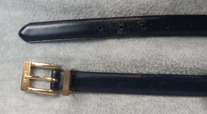 Ralph Lauren Genuine Leather Belt Black Womens Size Small 34 1" Wide - Picture 1 of 10