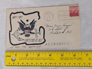 Portsmouth Navy Yard WWII First Mail for Censorship, Censored December 10, 1941 - Picture 1 of 7