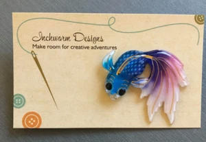 Needle Minder cross stitch blue tang fish koi GOLDFISH BLUE - Picture 1 of 2