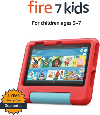 Amazon Fire 7" Kids tablet 16GB (ages 3-7) latest 2022 release UK model NEW !! - Image 1 of 4