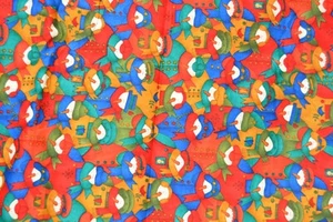 5 yards Christmas fabric Snowmen in hats/coats KB Kids Kari Bearson 42"w cotton - Picture 1 of 2